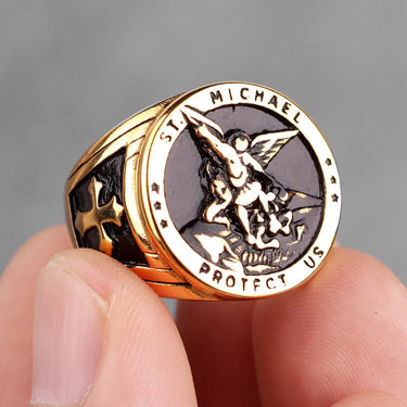 Saint Michael Stainless Steel Ring YourSoulPlace.com